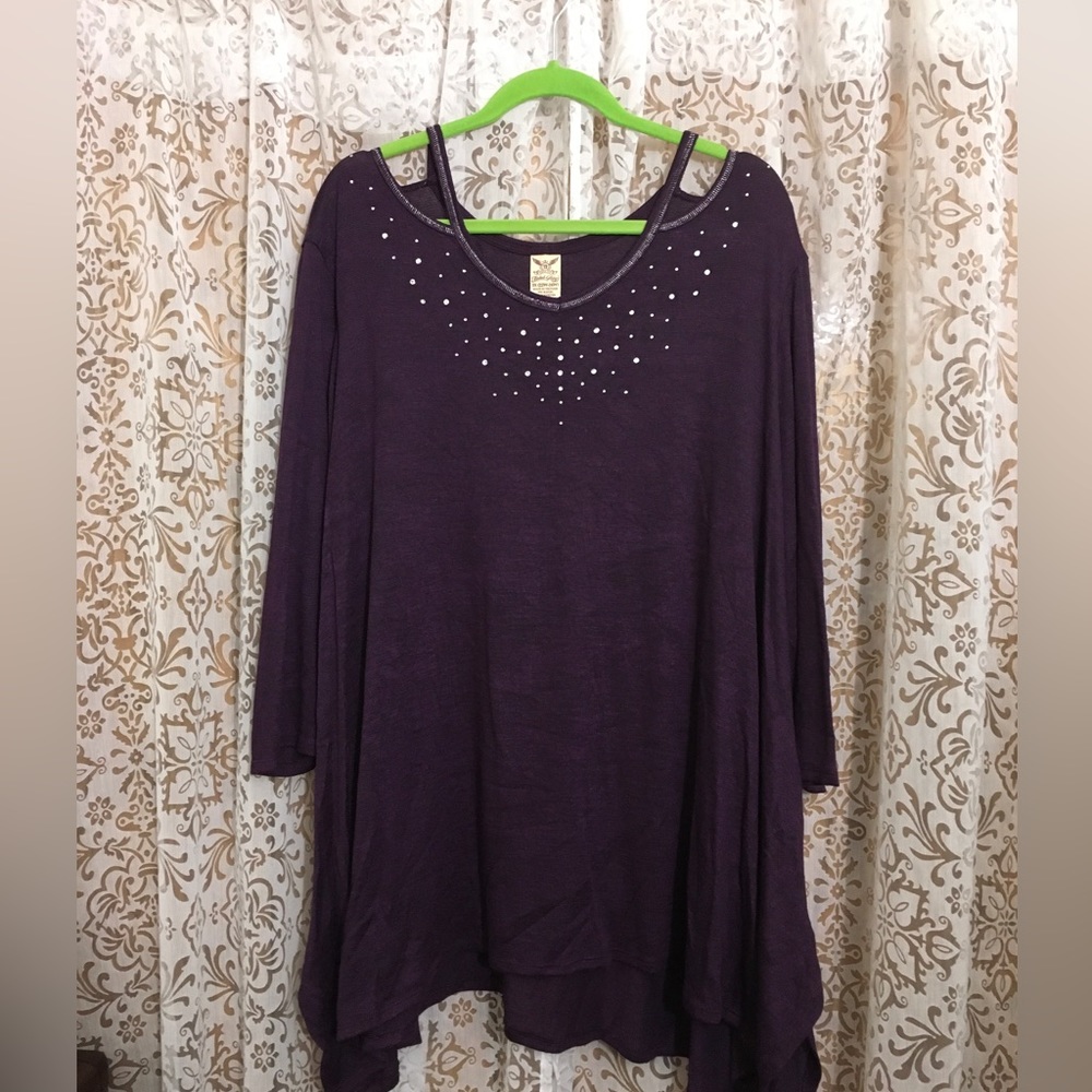 Purple tunic with rhinestones